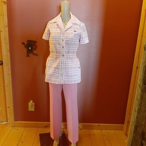 1970s LACOSTE David Crystal Two Piece Tennis Suit